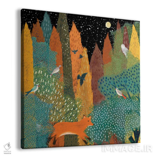 تابلو دکوراتیو بین درختان سرو اثر میشل کمپل - نمای پرسپکتیو محصول