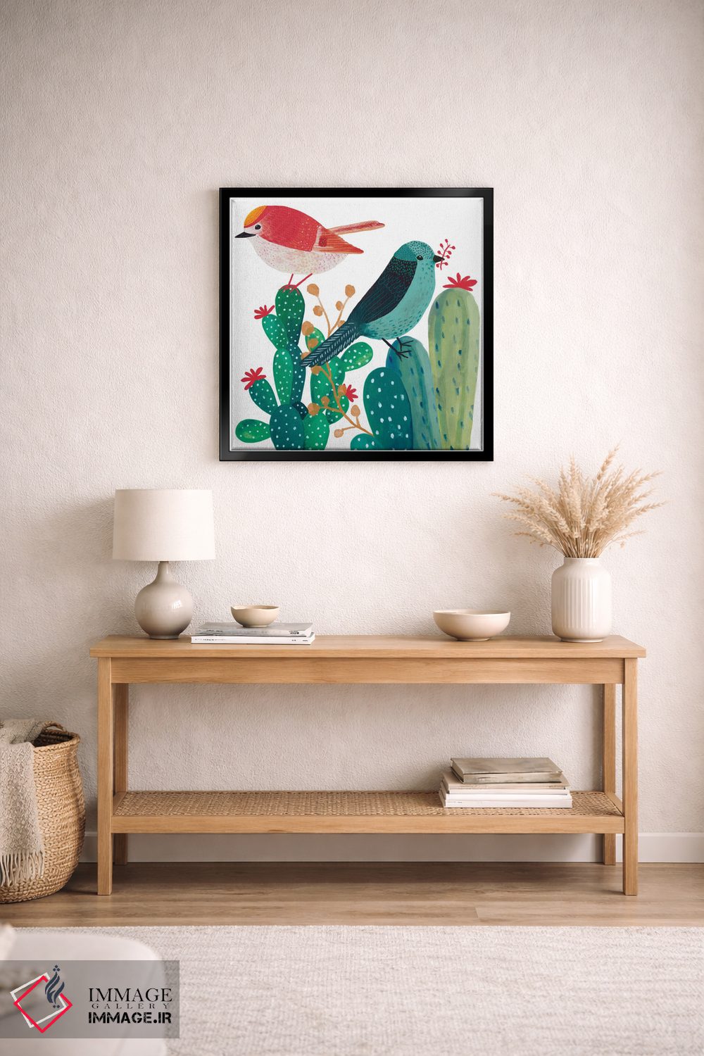 تابلو دکوراتیو پرندگان و کاکتوس اثر میشل کمپل - D5B