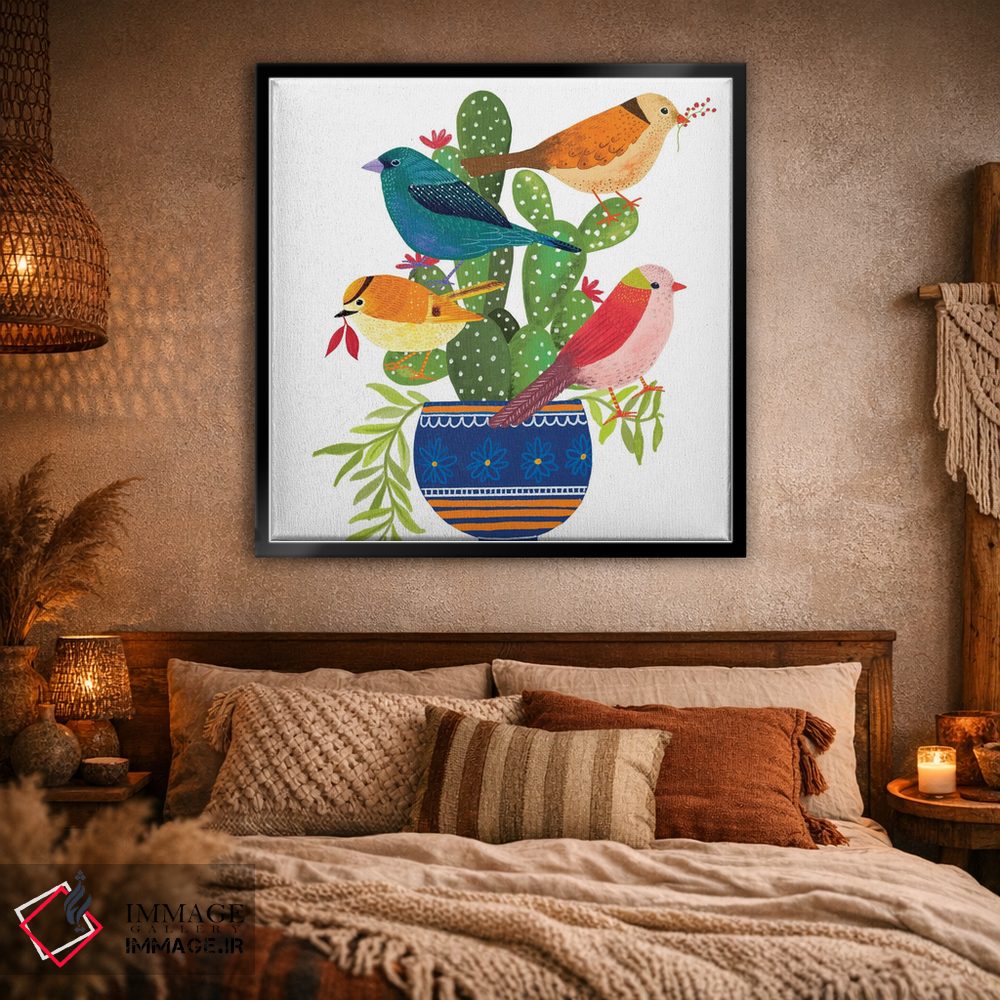 تابلو دکوراتیو پرندگان زیبا اثر میشل کمپل - D2B