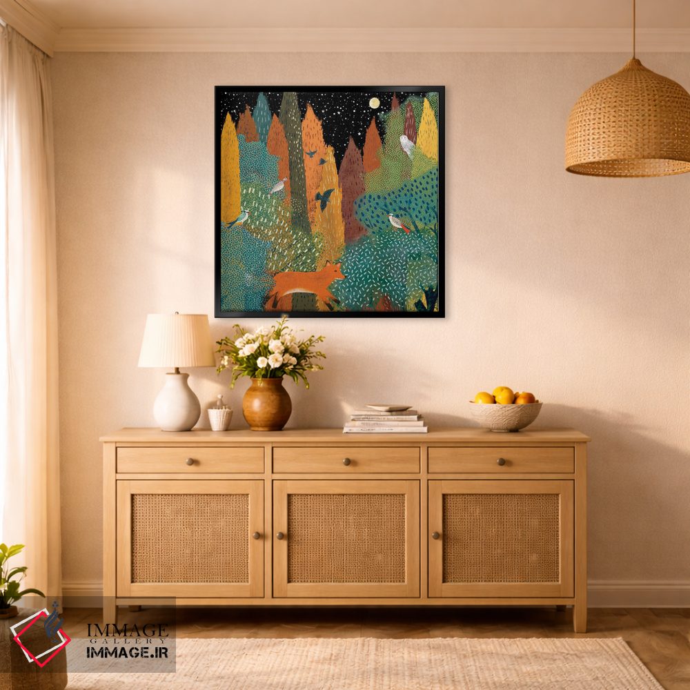 تابلو دکوراتیو بین درختان سرو اثر میشل کمپل - D1B