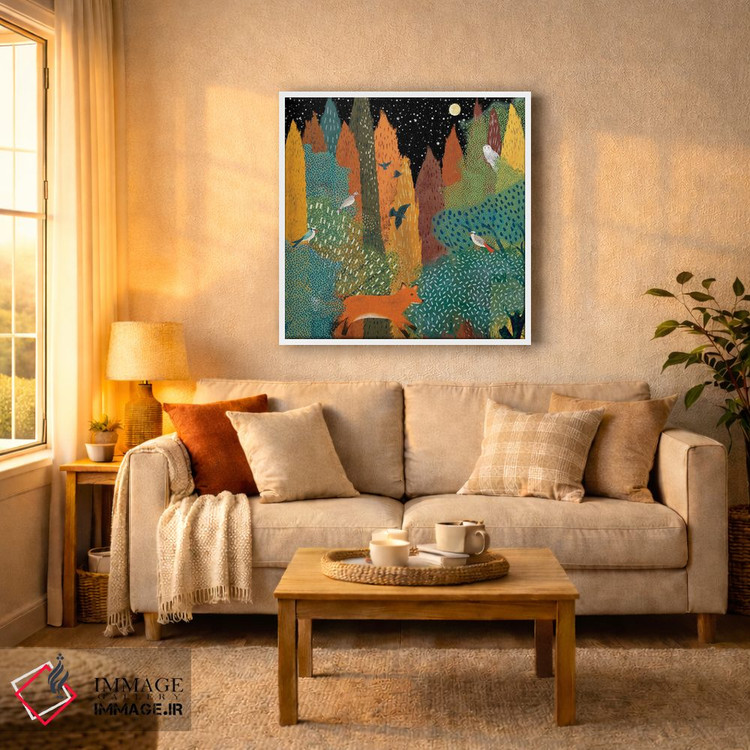 تابلو دکوراتیو بین درختان سرو اثر میشل کمپل - D5W