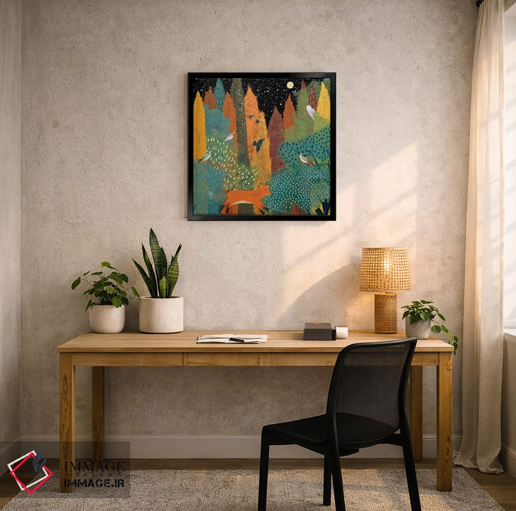 تابلو دکوراتیو بین درختان سرو اثر میشل کمپل - D6B