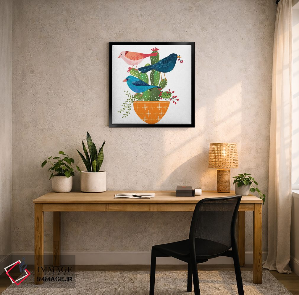 تابلو دکوراتیو سه پرنده زیبا اثر میشل کمپل - D5B