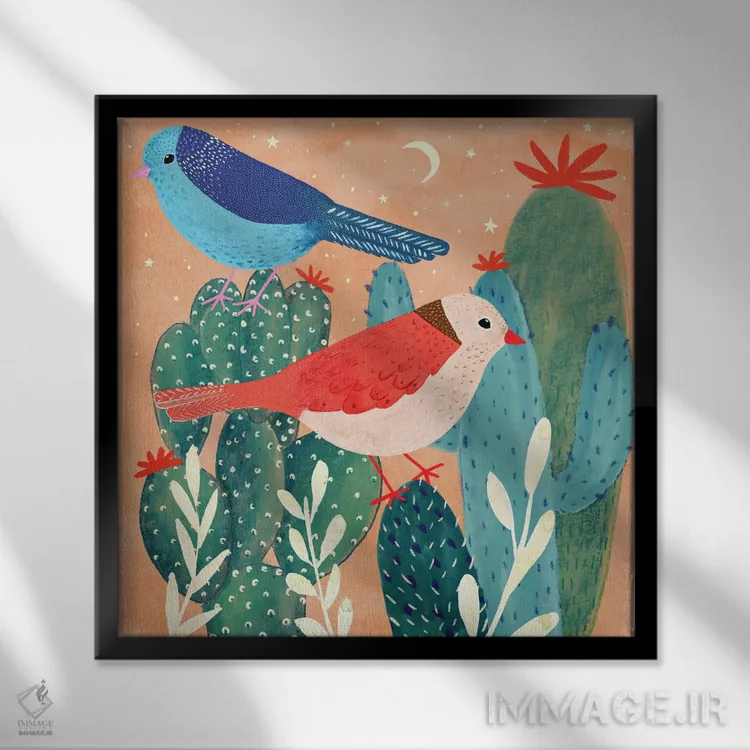 تابلو دکوراتیو گرگ و میش اثر میشل کمپل - نمای قابدار مشکی