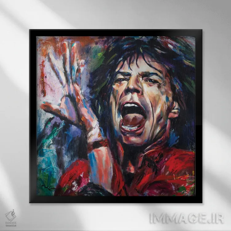 تابلو دکوراتیو میک جگر دوم اثر مارک کوریج - نمای قابدار مشکی