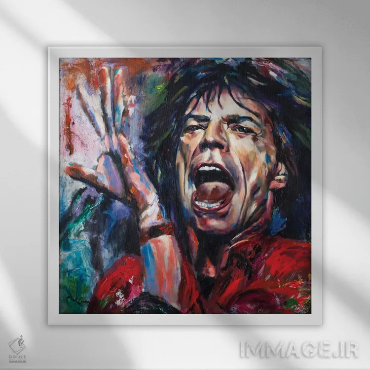 تابلو دکوراتیو میک جگر دوم اثر مارک کوریج - نمای قابدار سفید