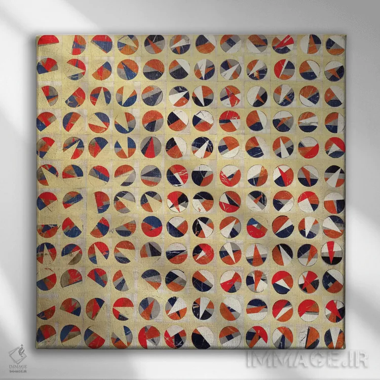 تابلو انتزاعی گونه ها اثر ماچیارولی - نمای روبهرو روی دیوار