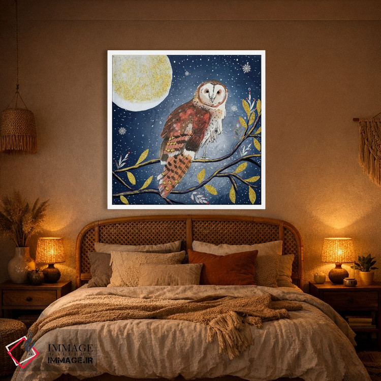 تابلو دکوراتیو جغد شب اثر میشل کمپل - D1W