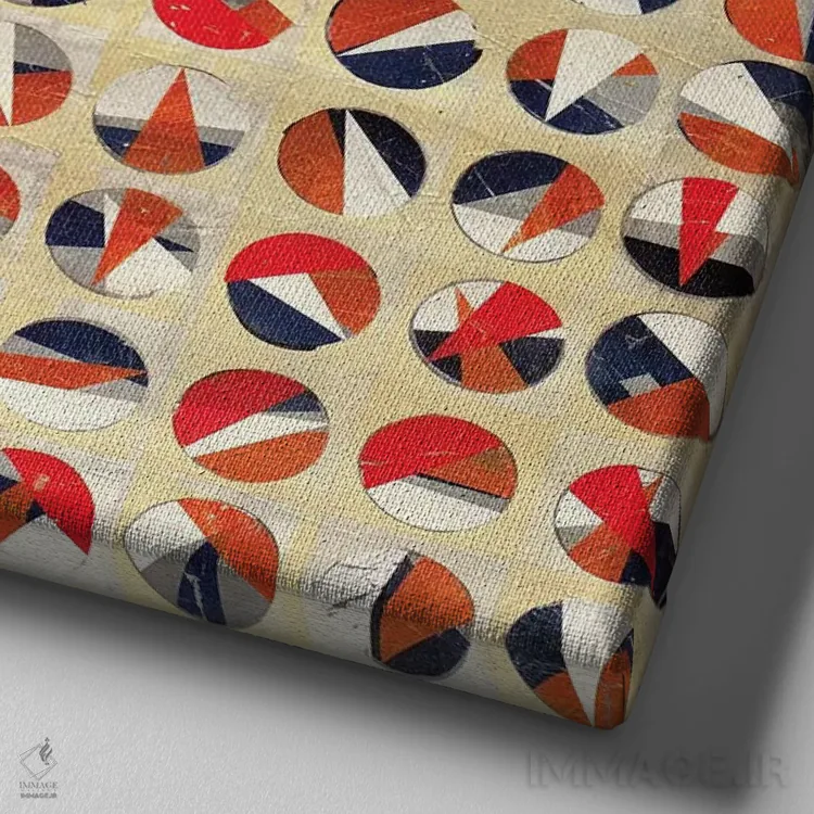 تابلو انتزاعی گونه ها اثر ماچیارولی - نمای نزدیک بافت بوم