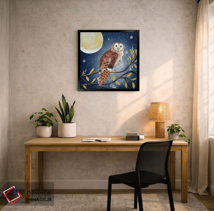 تابلو دکوراتیو جغد شب اثر میشل کمپل - D5B