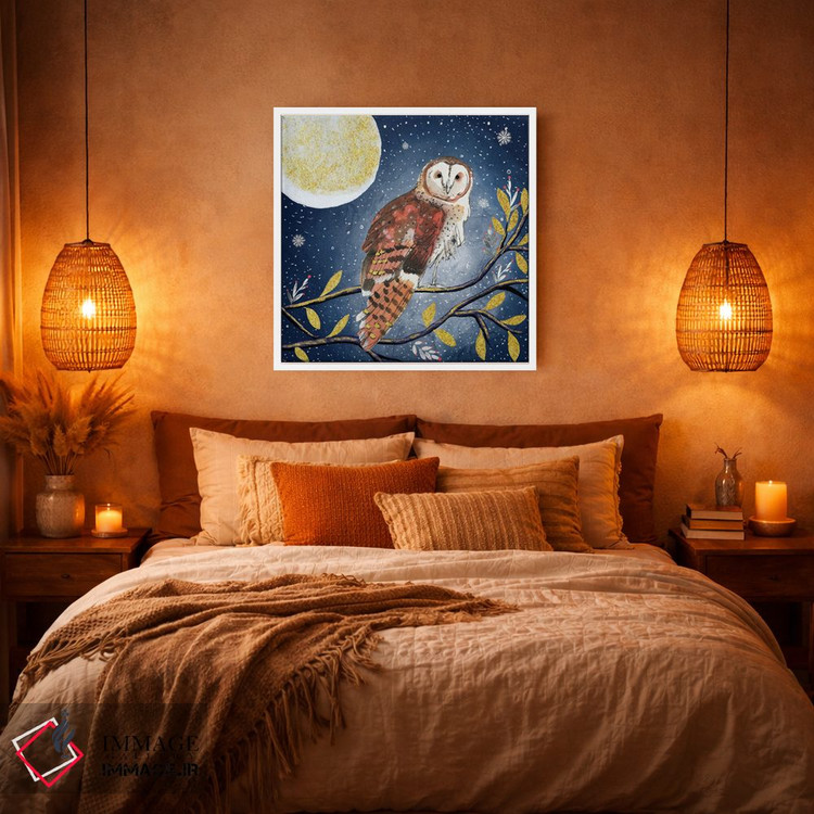 تابلو دکوراتیو جغد شب اثر میشل کمپل - D4W