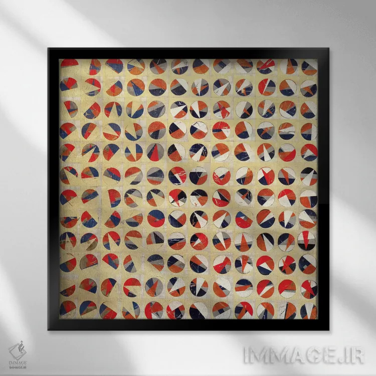 تابلو انتزاعی گونه ها اثر ماچیارولی - نمای قابدار مشکی