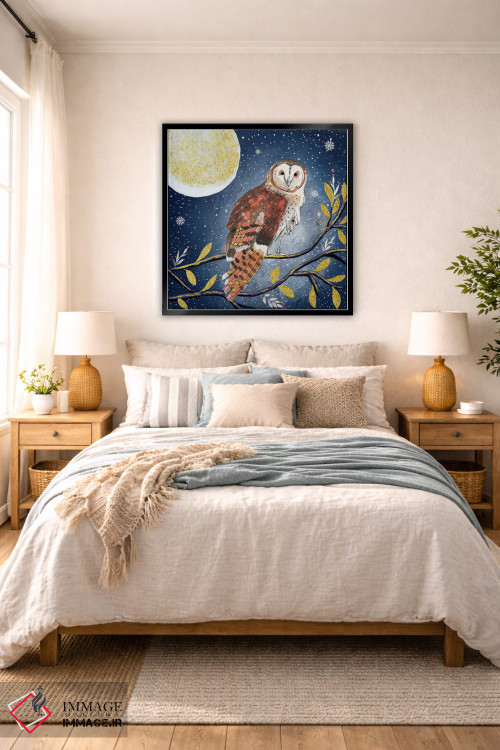 تابلو دکوراتیو جغد شب اثر میشل کمپل - D6B