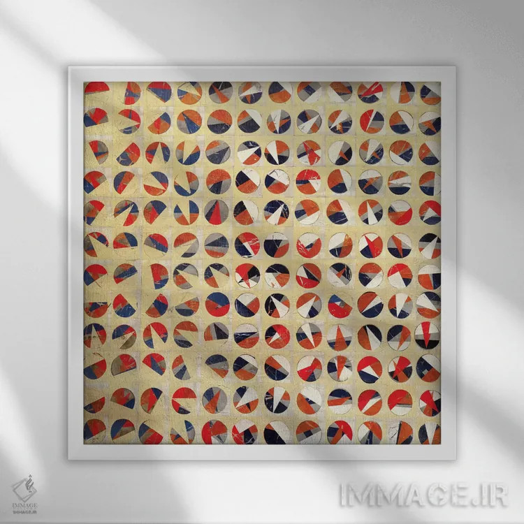 تابلو انتزاعی گونه ها اثر ماچیارولی - نمای قابدار سفید