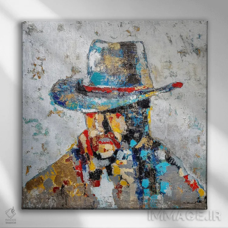 تابلو انتزاعی یاغی اثر ماچیارولی - نمای روبهرو روی دیوار