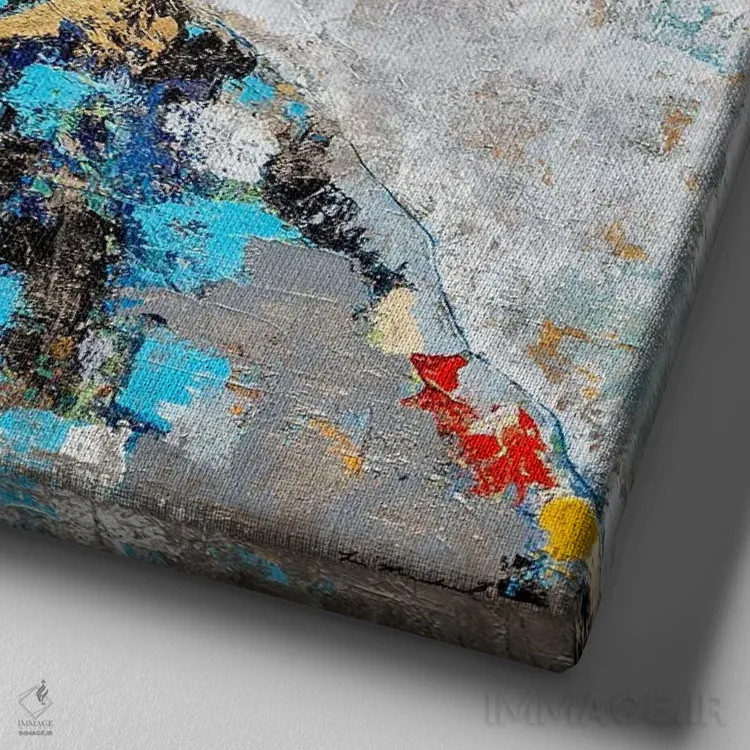 تابلو انتزاعی یاغی اثر ماچیارولی - نمای نزدیک بافت بوم