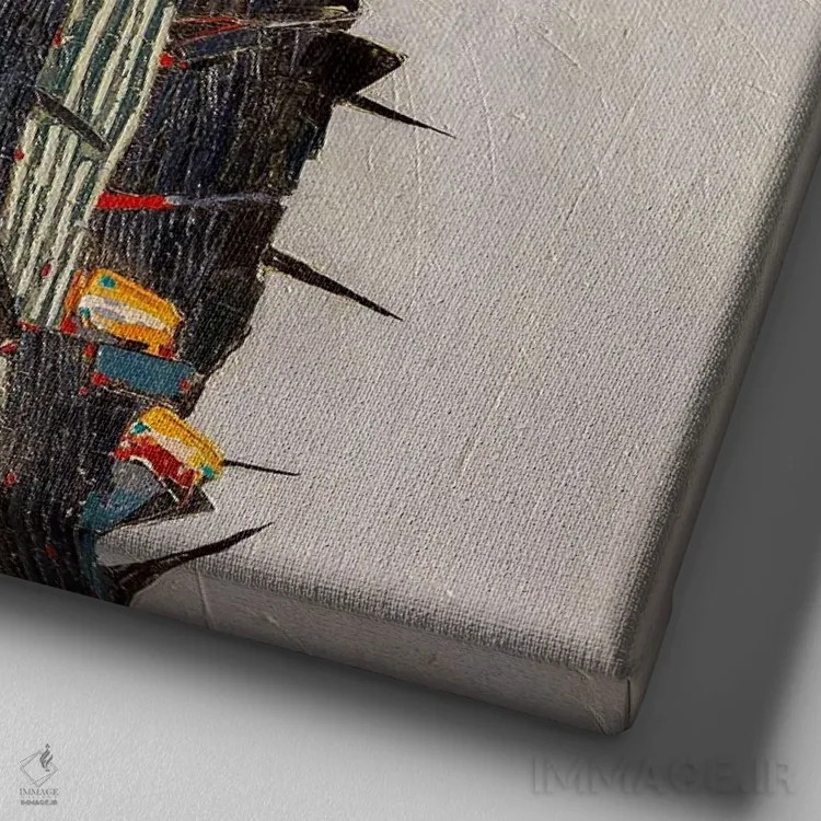 تابلو دکوراتیو طلوع صبح اثر ماچیارولی - نمای نزدیک بافت بوم