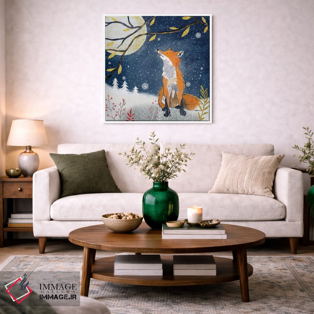 تابلو دکوراتیو روباه شب اثر میشل کمپل - D2W