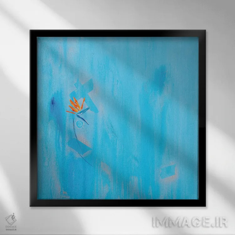 تابلو مینیمال نوید امید برای پرندگان بهشتی اثر مایکل کارینی - نمای قابدار مشکی