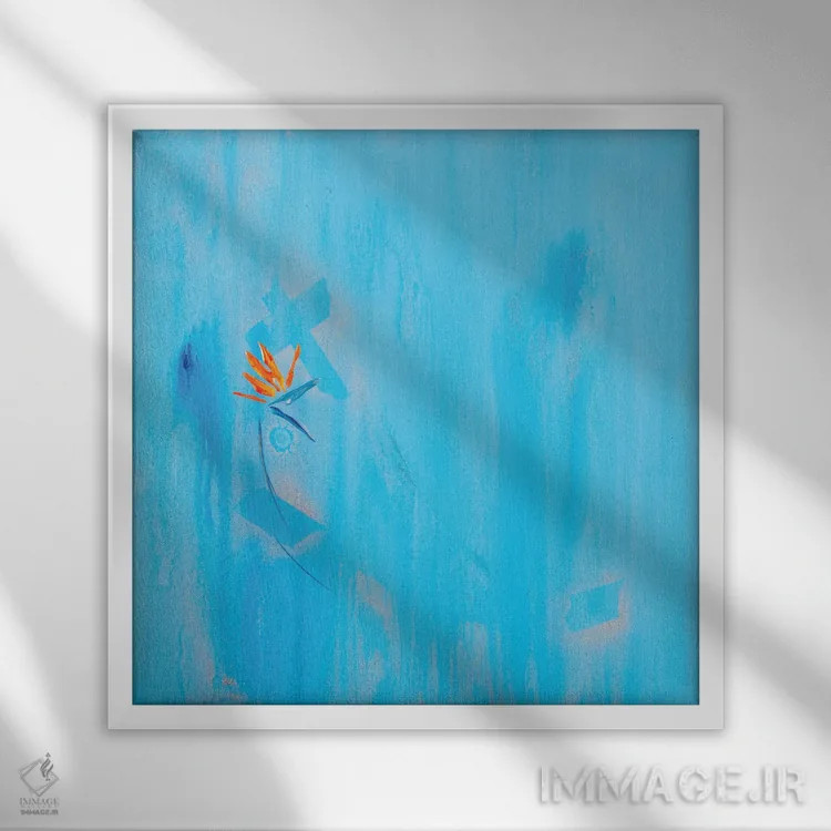 تابلو مینیمال نوید امید برای پرندگان بهشتی اثر مایکل کارینی - نمای قابدار سفید