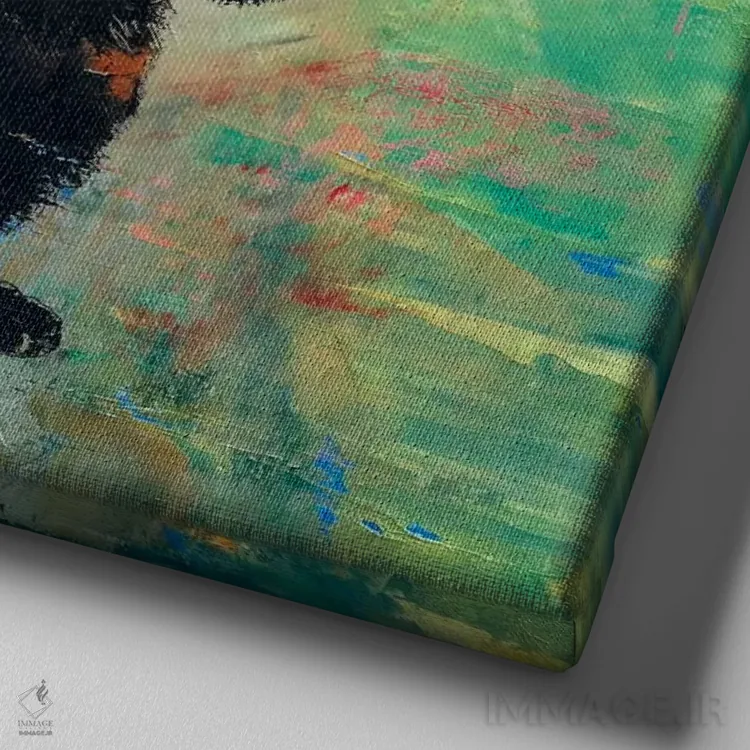 تابلو دکوراتیو بادکنک پاندای قرمز اثر مایکل کریس - نمای نزدیک بافت بوم