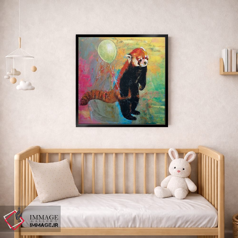 تابلو دکوراتیو بادکنک پاندای قرمز اثر مایکل کریس - D1B