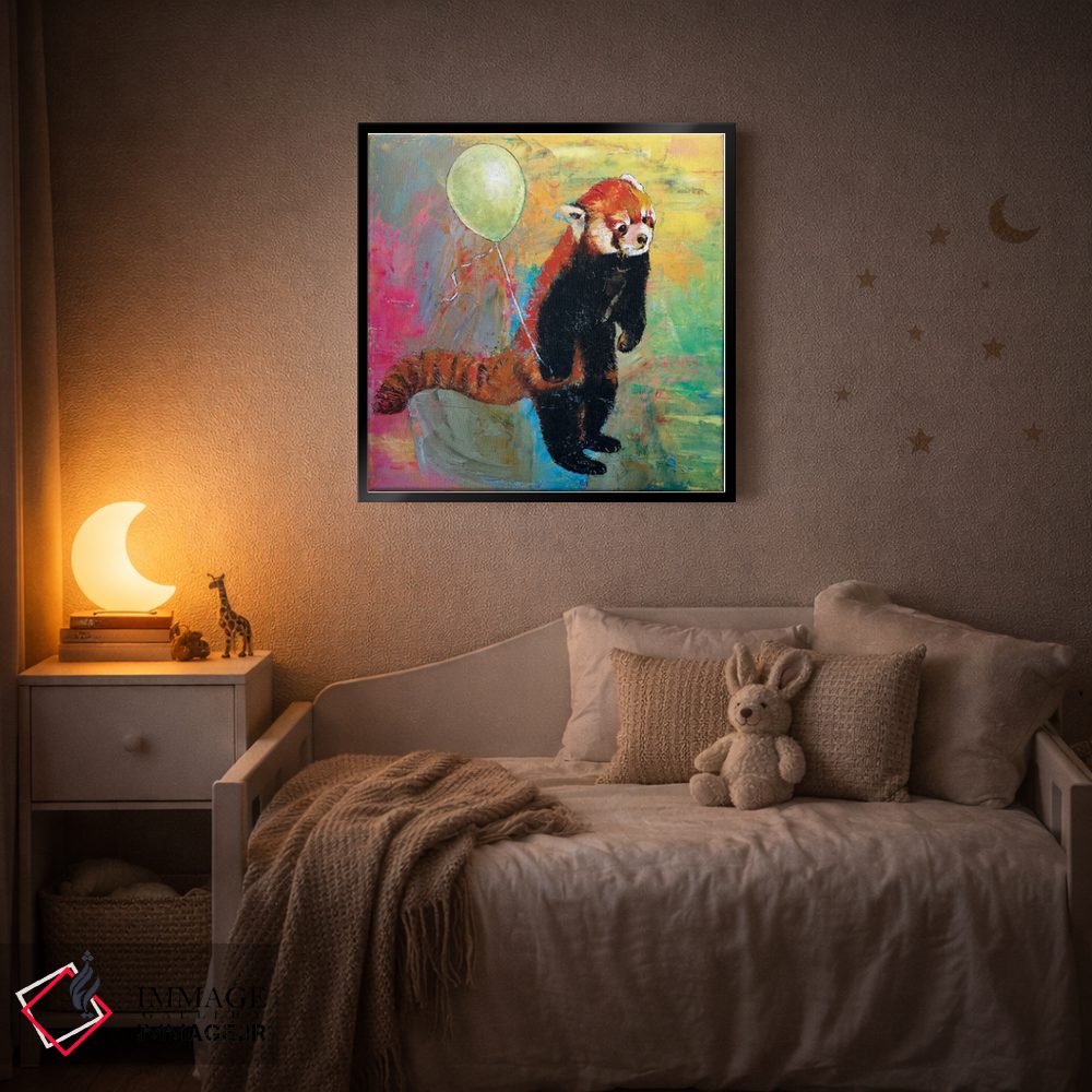 تابلو دکوراتیو بادکنک پاندای قرمز اثر مایکل کریس - D2B