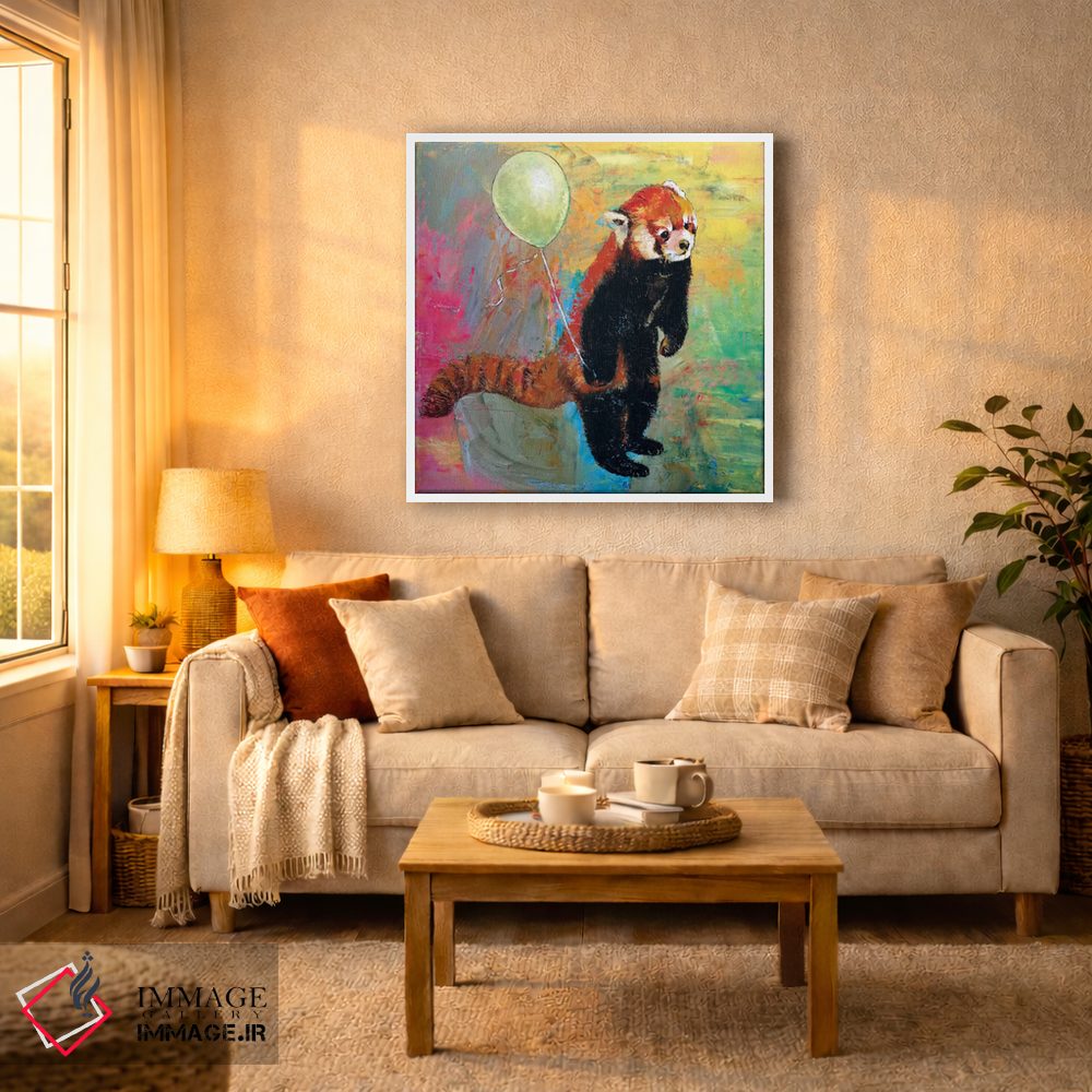 تابلو دکوراتیو بادکنک پاندای قرمز اثر مایکل کریس - D4W