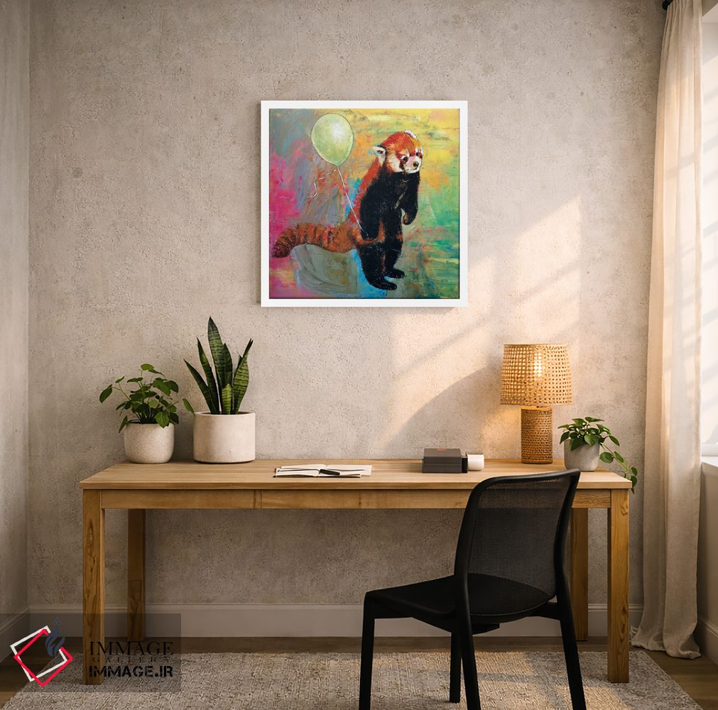تابلو دکوراتیو بادکنک پاندای قرمز اثر مایکل کریس - D3W