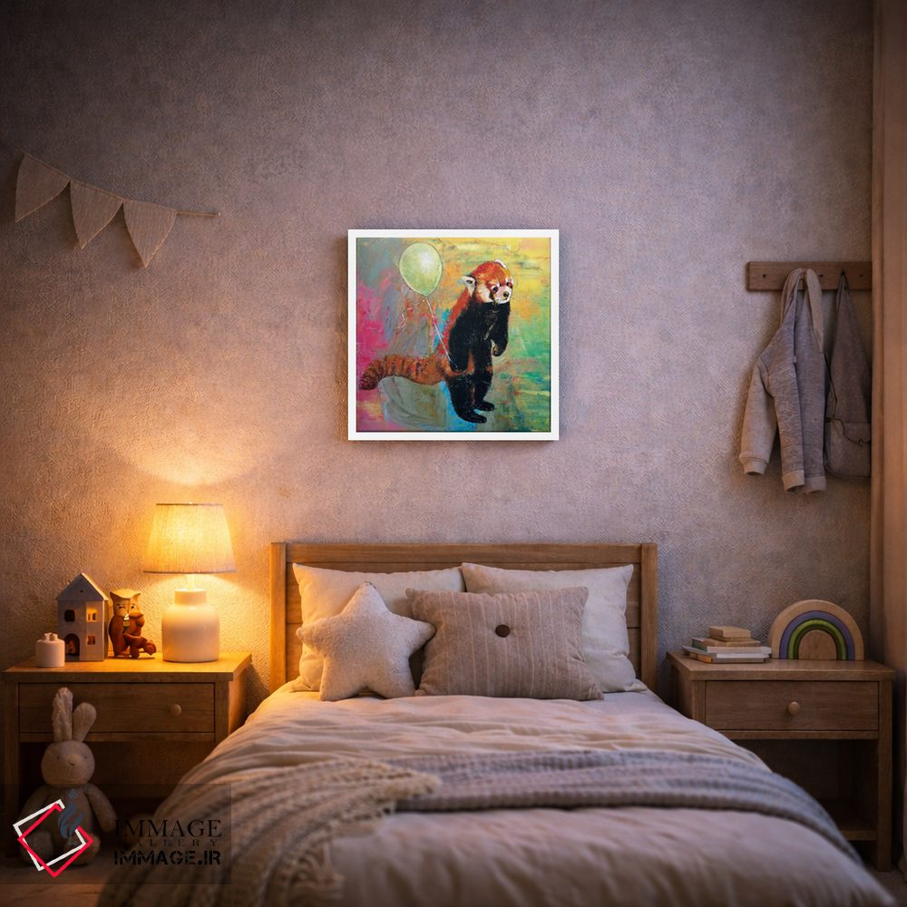 تابلو دکوراتیو بادکنک پاندای قرمز اثر مایکل کریس - D5W