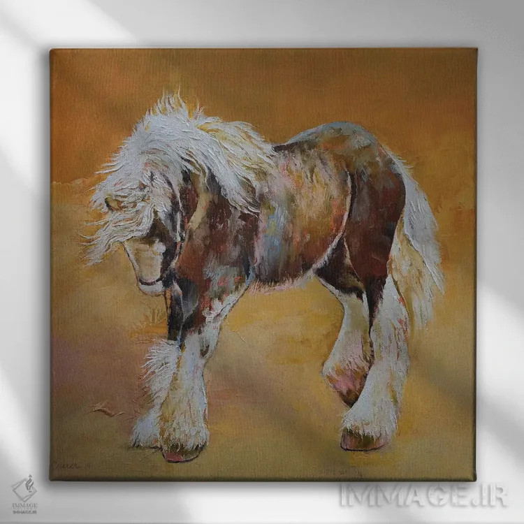 تابلو دکوراتیو پونی کولی اثر مایکل کریس - نمای روبهرو روی دیوار