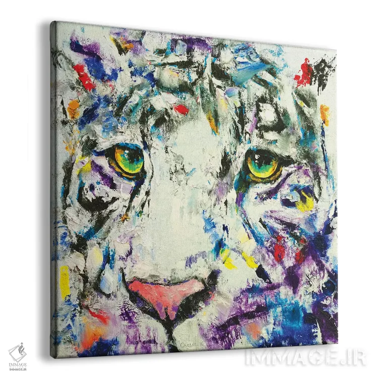 تابلو دکوراتیو ببر سفید اثر مایکل کریس - نمای پرسپکتیو محصول