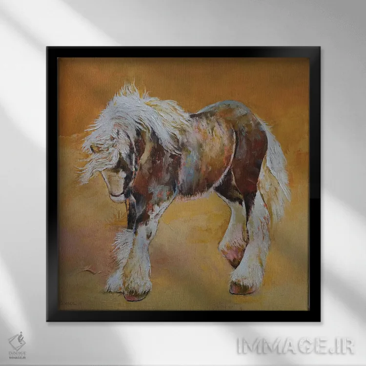 تابلو دکوراتیو پونی کولی اثر مایکل کریس - نمای قابدار مشکی