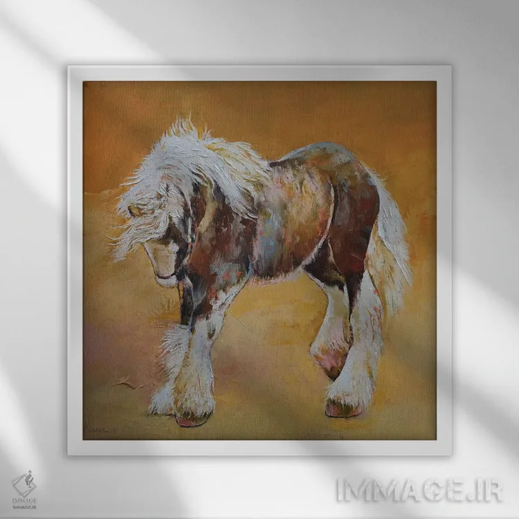 تابلو دکوراتیو پونی کولی اثر مایکل کریس - نمای قابدار سفید