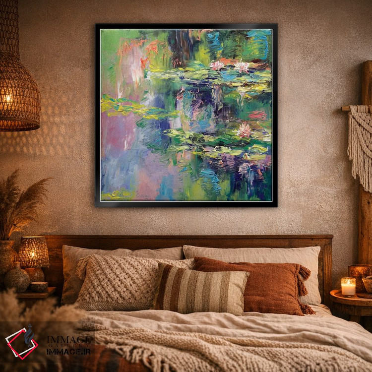 تابلو انتزاعی نیلوفرهای آبی اثر مایکل کریس - D1B