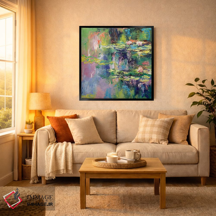 تابلو انتزاعی نیلوفرهای آبی اثر مایکل کریس - D3B