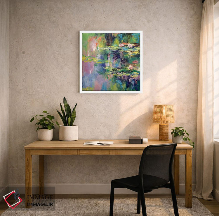 تابلو انتزاعی نیلوفرهای آبی اثر مایکل کریس - D4W