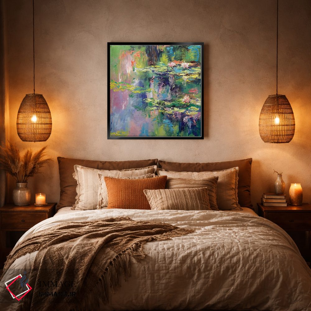 تابلو انتزاعی نیلوفرهای آبی اثر مایکل کریس - D6B