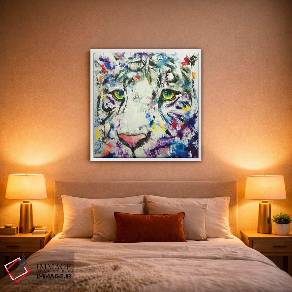 تابلو دکوراتیو ببر سفید اثر مایکل کریس - D1W