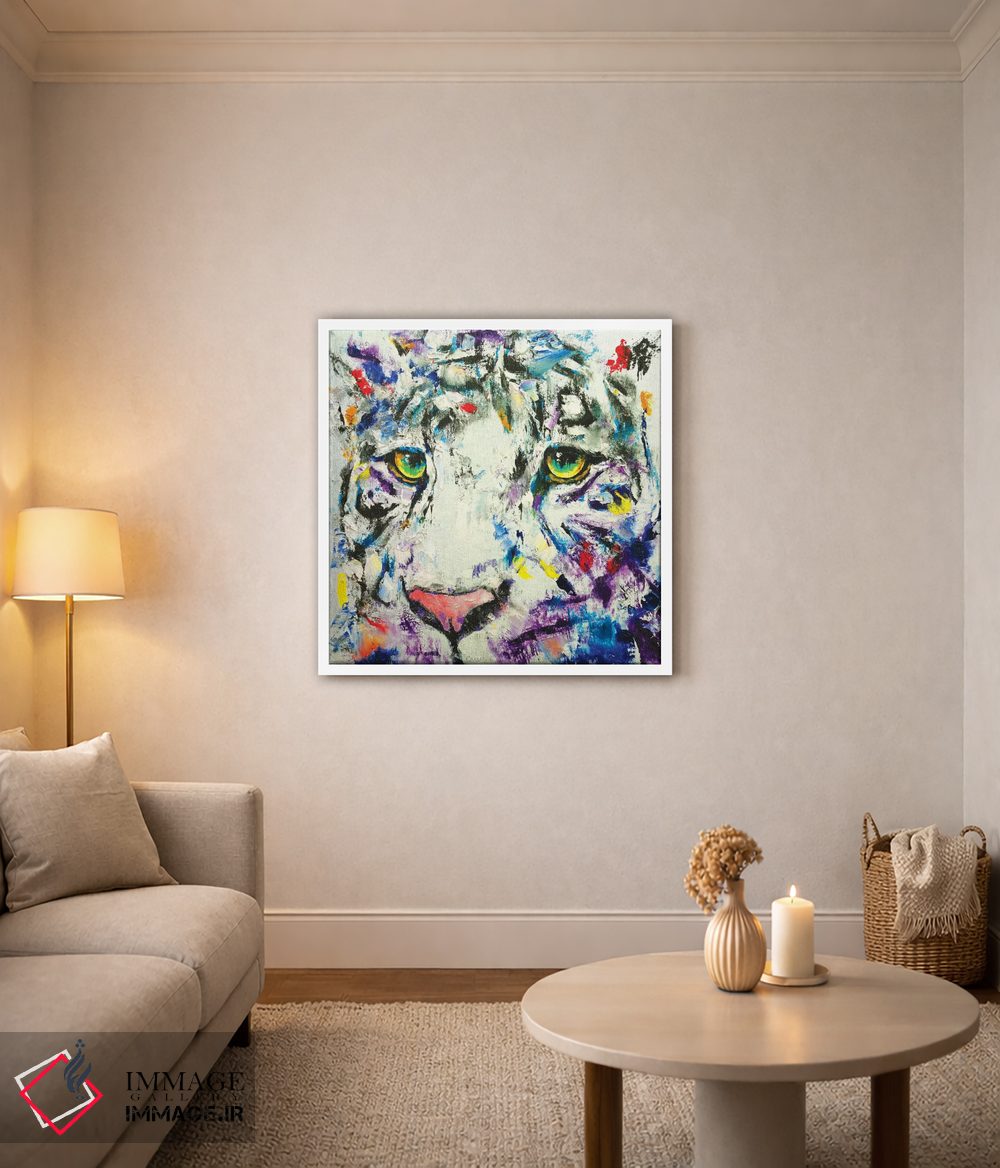 تابلو دکوراتیو ببر سفید اثر مایکل کریس - D3W