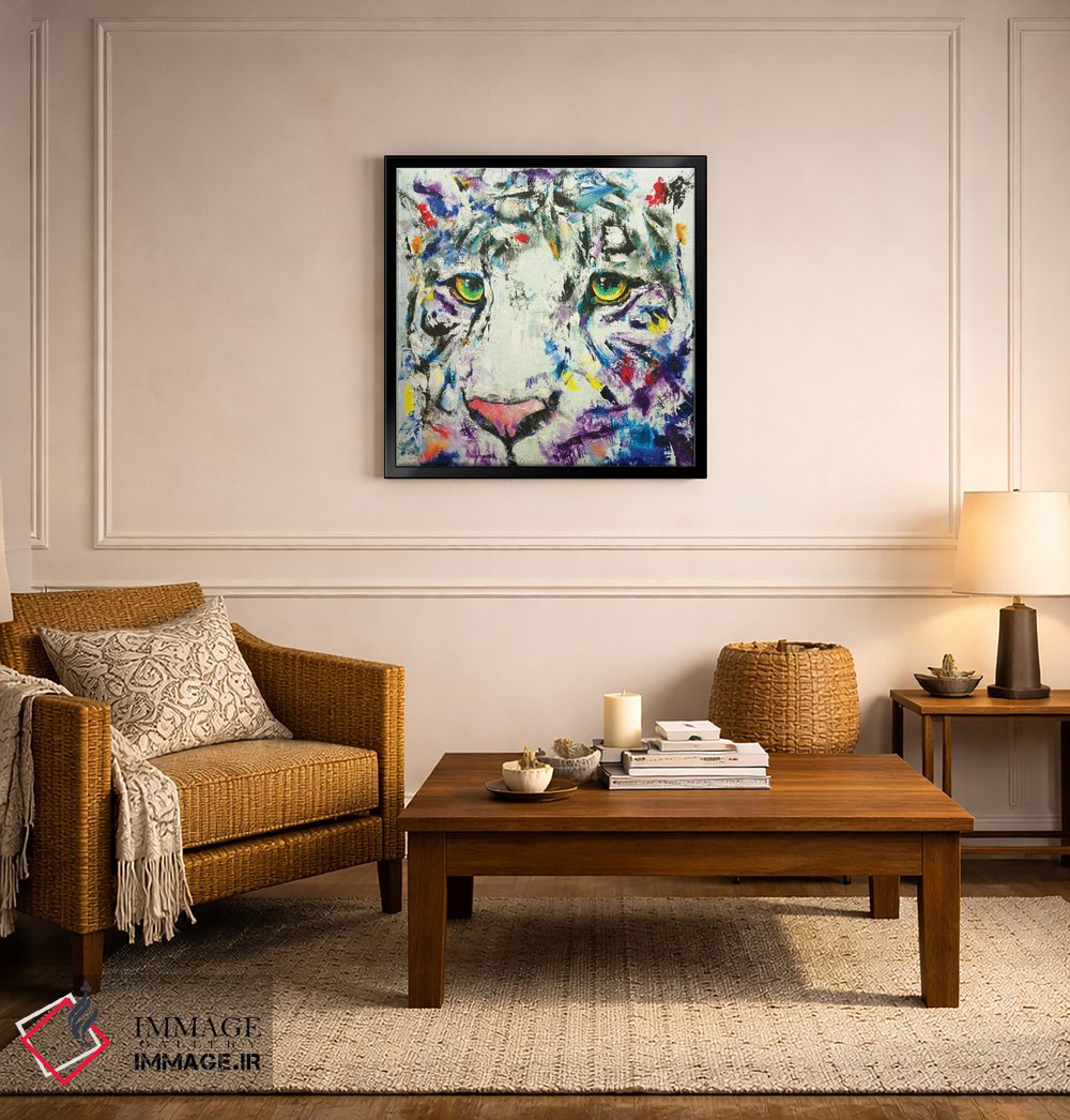 تابلو دکوراتیو ببر سفید اثر مایکل کریس - D5B
