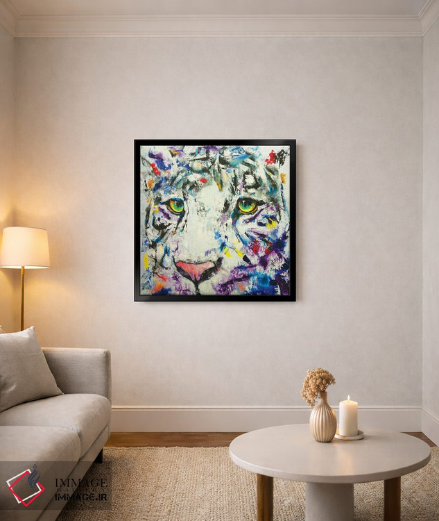 تابلو دکوراتیو ببر سفید اثر مایکل کریس - D4B