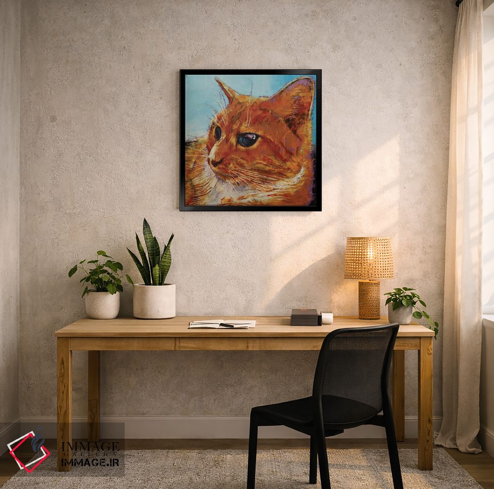 تابلو دکوراتیو گربه نارنجی خال دار اثر مایکل کریس - D5B