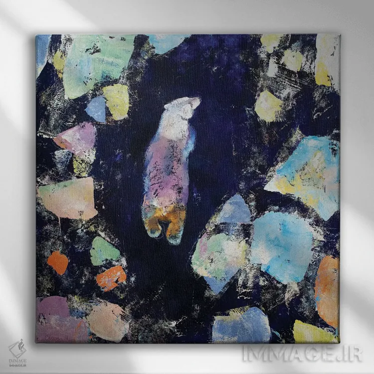 تابلو دکوراتیو سفر خرس قطبی اثر مایکل کریس - نمای روبهرو روی دیوار