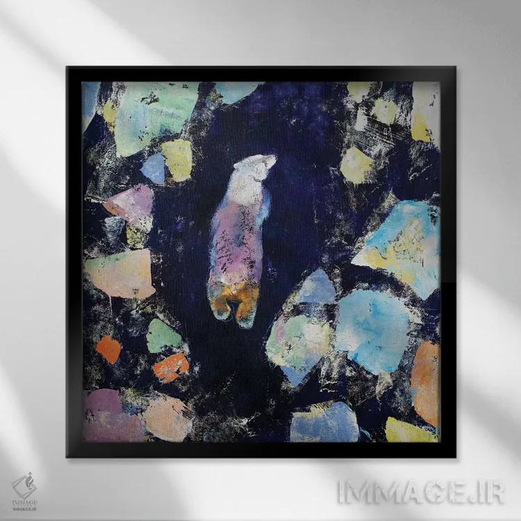 تابلو دکوراتیو سفر خرس قطبی اثر مایکل کریس - نمای قابدار مشکی