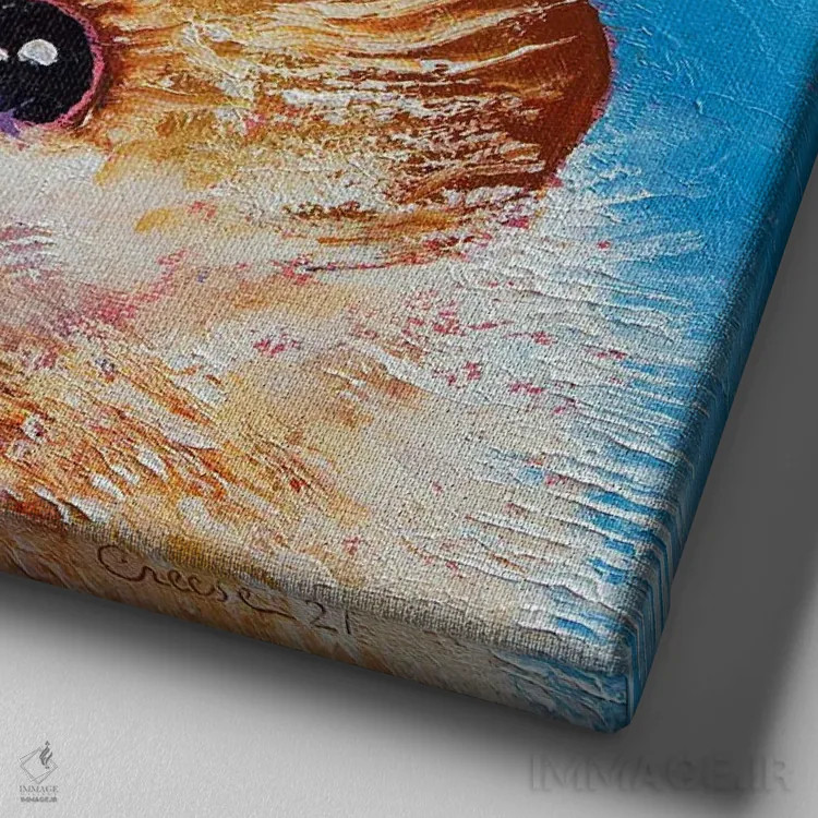 تابلو دکوراتیو جوجه تیغی کوچک اثر مایکل کریس - نمای نزدیک بافت بوم