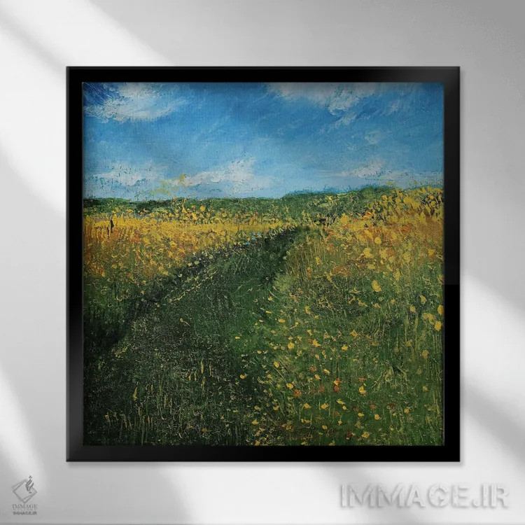 تابلو انتزاعی چمنزار ویسکانسین اثر مایکل کریس - نمای قابدار مشکی