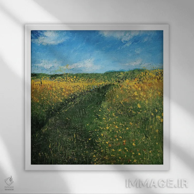 تابلو انتزاعی چمنزار ویسکانسین اثر مایکل کریس - نمای قابدار سفید