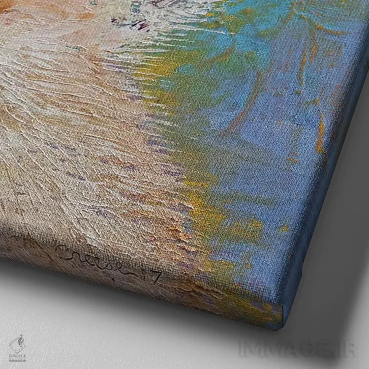 تابلو دکوراتیو خرگوش هوتوت اثر مایکل کریس - نمای نزدیک بافت بوم