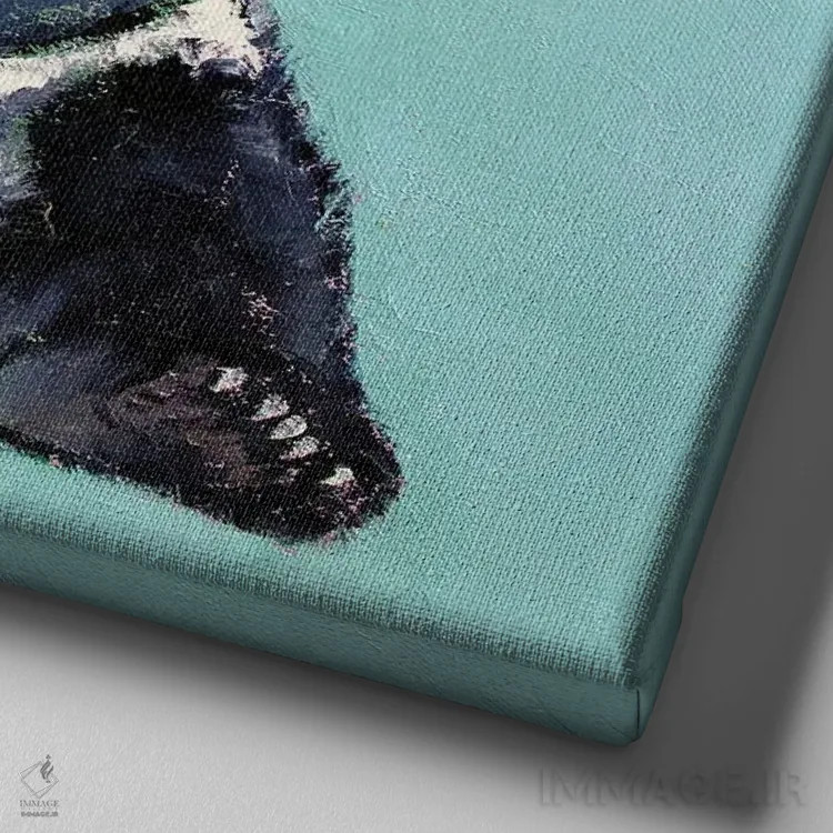 تابلو دکوراتیو پاندای گیمر اثر مایکل کریس - نمای نزدیک بافت بوم